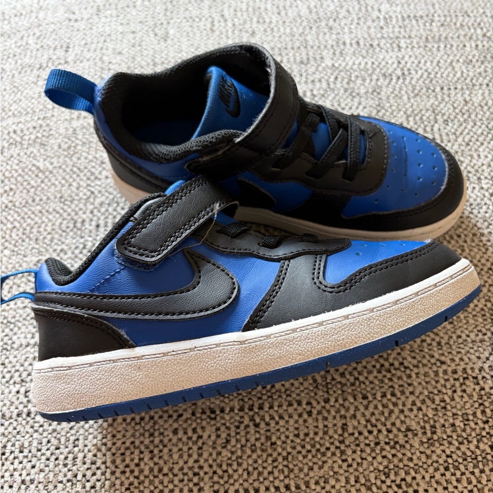 Nike Court Borough Low Recraft black & blue trainers. Size US 10